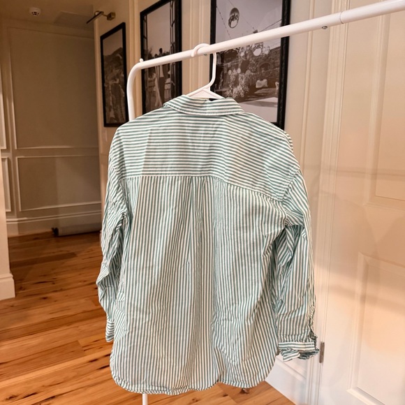 Green Striped Button-Up Shirt - Picture 4 of 5